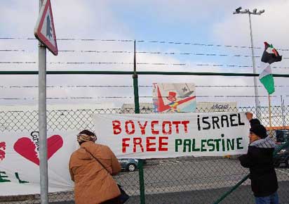 Action de boycott contre Agrexco pour la Saint-Valentin en Belgique