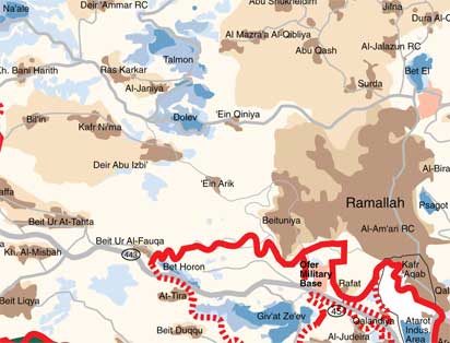 Barrage routier enlevé à l’extérieur de Deir Izbi, près de Ramallah