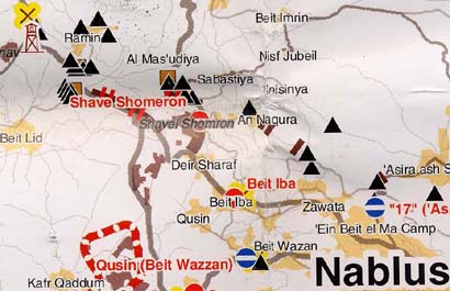 Deir Sharaf et la colonie Shavei Shamron