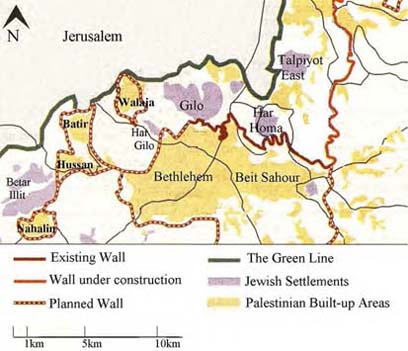 Bethlehem déjà coupé de Jérusalem